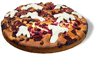 Versunkener Beerenkuchen